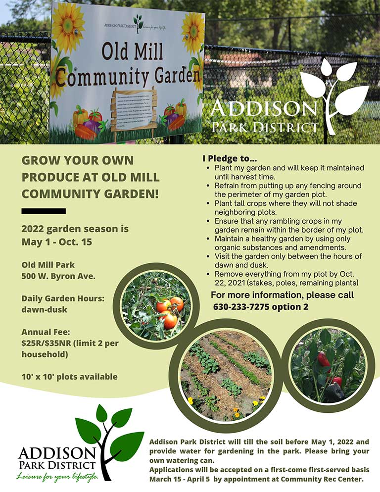 Old Mill Community Garden 2022 flyer