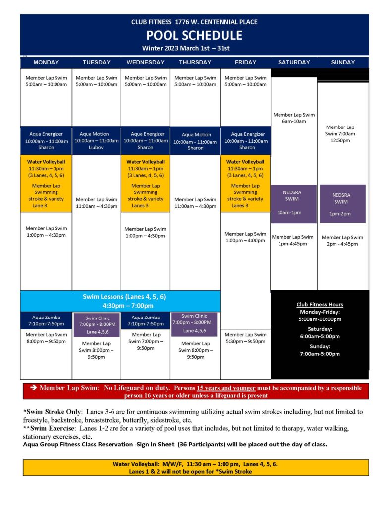 Schedules Addison Park District